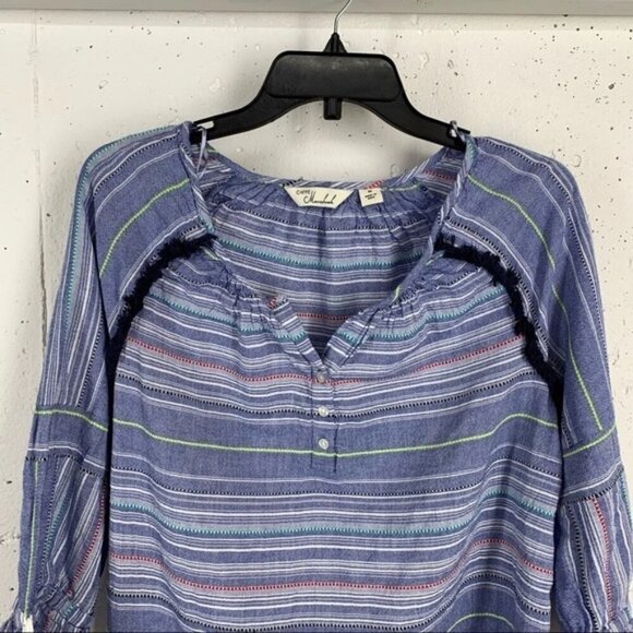 Caffe Marrakech Women’s Size Medium Blue Peasant Bohemian Boho Blouse - Picture 2 of 9